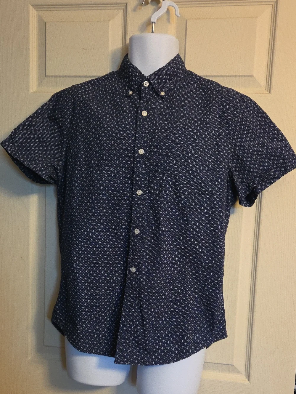 J.Crew Men's Navy Short-Sleeve Button-Down Shirt
